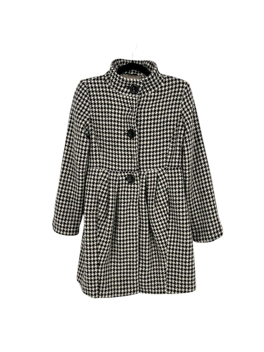 bitten by Sarah Jessica Parker Houndstooth Mod Retro Coat Black White Size Small